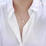 QMXD銀色磚項鏈男潮百搭高級感男士吊墜霸氣簡約時尚學(xué)生項鏈衣服掛飾 曬單實拍圖