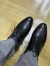 富貴鳥(niǎo)皮鞋男春秋男士商務(wù)正裝鞋男職業(yè)百搭黑色德比鞋真皮休閑男士皮鞋 FG0037黑色[一腳蹬] 42 曬單實(shí)拍圖