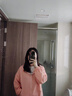 伊琦蕾華夫格連帽短外套女2025春秋薄款衛(wèi)衣寬松休閑舒適百搭開衫女裝 橘粉色 M 曬單實拍圖