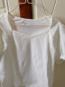 茵曼2024夏季新款法式方领套头泡泡袖修身气质显瘦棉质T恤女 珍珠白 XL 实拍图