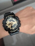 卡西歐（CASIO）男表g-shock運(yùn)動手表學(xué)生電子表防震防水雙顯夜光女表八角腕表 炫酷黑金GA-110GB-1A 曬單實(shí)拍圖