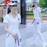 UJR2025夏款純棉女士運(yùn)動(dòng)服套裝休閑時(shí)尚洋氣時(shí)髦小個(gè)子短l袖兩件裝 白色 XL(建議115斤-130斤) 曬單實(shí)拍圖