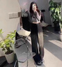 蕓玫兒（yunmeier）加絨牛仔褲女2025年秋冬季新款復(fù)古高腰直筒闊腿加厚褲子拖地顯瘦 圖片色 L 曬單實(shí)拍圖