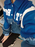 gxmy美式高街vintage牛仔拼接棒球服男春秋復(fù)古潮牌痞帥夾克外套男裝 H133藍(lán)色 L 曬單實(shí)拍圖