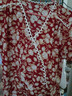 妍莉芬 碎花連衣裙女夏季2022年夏裝新款女裝小香風(fēng)法式短袖小個(gè)子收腰顯瘦百搭裙子夏天 紅色 S(建議90斤內) 曬單實(shí)拍圖
