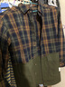 歐索狼復古港風(fēng)潮牌拼接格子襯衫男士潮流百搭休閑長(cháng)袖純棉襯衣男裝上衣 綠色 M 曬單實(shí)拍圖