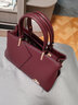 袋鼠卡拉真皮中老年媽媽包大容量女士手提包包送老婆春節情人節禮物斜挎包 酒紅【禮盒裝+手包】 曬單實(shí)拍圖
