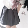 閃動(dòng)少女 jk制服套裝女日系甜美夏季套裝小個(gè)子學(xué)院風(fēng)撞色短袖上衣高腰百褶裙兩件套女裝2022新款 【優(yōu)質(zhì)版】上衣+百褶裙+領(lǐng)結 L 曬單實(shí)拍圖
