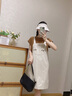 衣典零一（LEDIALYI）背帶裙女夏季2024新款法式休閑減齡顯瘦遮肚子連衣裙兩件套裝夏天 米白色 M（建議115斤內） 曬單實拍圖