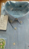 诺贝尔保罗（NOBOLPAUL）衬衫男长袖商务休闲免烫水洗春秋衬衣中老年男士爸爸条纹纯色衬衣 1615 蓝白格 39 实拍图