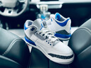 耐克（NIKE）【嚴選好物】bebe8 Air Jordan 3  AJ3 爆裂紋男女休閑運動籃球鞋 【小閃電藍】CT8532-145 40.5 曬單實拍圖