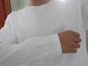 男裝秋季莫代爾長(cháng)袖T恤男士純棉圓領(lǐng)內搭打底衫舒適純色秋衣春秋 白色 XL 曬單實(shí)拍圖