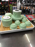 億凱鑫功夫茶具套裝石磨創(chuàng)意懶人防燙自動茶具泡茶器整套茶壺茶杯竹茶盤 綠陶石磨自動茶具+竹盤 曬單實(shí)拍圖