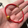 開(kāi)口手環(huán)穿金轉運珠的紅手繩串珠3D硬金編織手繩手繩轉運珠配繩要求飾品的孔大于3mm直徑 2.5mm 紅色(17cm) 曬單實(shí)拍圖