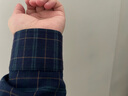 恒源祥磨毛格子保暖襯衫男士加絨加厚爸爸裝休閑中老年人冬季襯衣 加絨BN35805-3藍底綠黃格 41 曬單實(shí)拍圖