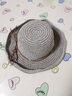MISMEMO草帽女夏天太陽(yáng)帽大沿可折疊卷邊遮陽(yáng)帽出游沙灘帽簡(jiǎn)約蝴蝶結休閑草編涼帽鏤空鉤針漁夫帽子 肉粉色 曬單實(shí)拍圖