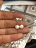 雅凝珠寶18k金珍珠耳釘愛(ài)戀女士淡水珍珠耳墜心形彩金韓版小清新耳飾配證書(shū)送女友 七倉直達下單即發(fā)（配鑒定證書(shū)一物一證 淡水珠7.5-8mm 曬單實(shí)拍圖