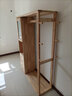 福嵐實(shí)木衣帽架穿衣鏡一體落地掛衣架全身鏡臥室家用多功能收納置物架 原木色100cm長(cháng) 曬單實(shí)拍圖