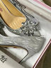 Lily Wei【星河】新娘高跟鞋女春夏季大碼女鞋仙女公主水晶鞋婚鞋成人禮 銀色【跟高8厘米】 38 曬單實(shí)拍圖