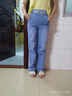歐潤娜 高腰垂感牛仔褲女闊腿女褲寬松春秋新款直筒休閑褲顯瘦寬腿長(cháng)褲 藍色 M 27 曬單實(shí)拍圖