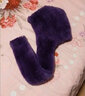 幕加格 獺兔毛帽子圍巾一體冬季女圍巾兩用加厚保暖中老年皮草帽子M2135 深紫色 均碼 曬單實(shí)拍圖