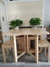 卡梵羅（KAFANLUO） 全實(shí)木折疊餐桌小戶型可折疊桌椅組合飯桌帶電磁爐鋼化玻璃面仿大理石紋雙支撐 原木色 雙支撐實(shí)木款【130*90*75】 一桌+四椅 曬單實(shí)拍圖
