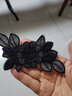 維諾亞羽絨服補丁貼  黑色歐根紗自粘布貼蕾絲衣服褲子裝飾貼花破洞修補 23# 1個(gè)裝 曬單實(shí)拍圖