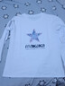 歐洛黛t恤女長(cháng)袖春秋裝簡(jiǎn)約休閑體恤時(shí)尚百搭打底衫秋裝上衣女 白色五角星 XL 曬單實(shí)拍圖