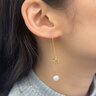 牧笛（MUDI） 18K黃金耳釘女士彩金花朵流蘇耳線情人禮物送女友生日紀(jì)念 18K金五角星耳線 曬單實(shí)拍圖