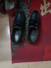 老人頭男鞋商務(wù)正裝皮鞋男真皮休閑皮鞋秋冬季中老年爸爸鞋內增高特大碼 黑色平跟單鞋 41 曬單實(shí)拍圖