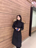 clotho Rennie品牌女裝羽絨服女中長款真毛領過膝2025冬季新款修身收腰加厚韓版 黑色+本色真貉子毛 M 曬單實拍圖
