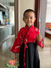 珮纓 兒童印花漢服古裝禮服舞臺服演出服 紅色 110cm 曬單實(shí)拍圖