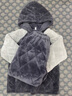 Charm Kendo男士睡衣秋冬加厚加絨珊瑚絨青少年卡通連帽保暖家居服套裝可出門 灰色 送男友送老公 XL（130-150斤） 曬單實拍圖