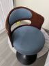 椅卡芙實(shí)木歐式家用電腦椅小巧型學(xué)生書(shū)桌椅現代簡(jiǎn)約升降轉椅座椅 黑腳圓盤(pán)棕木海洋藍科技布 鋼制腳無(wú)扶手 曬單實(shí)拍圖