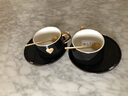 BUDINGCIYI高顏值咖啡杯碟套裝陶瓷水杯馬克杯情侶一對(duì)杯新婚結(jié)婚禮物送新人 雅黑對(duì)杯 曬單實(shí)拍圖