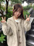 帛飾衣櫥軟糯慵懶風(fēng)牛角扣連帽毛衣開(kāi)衫外套女春秋季2024年新款感上衣 燕麥色 XL建議115-130斤 曬單實(shí)拍圖