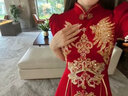 塞德勒（SAIDELE）敬酒服2025新款新娘酒紅色平時(shí)可穿夏季小個(gè)子訂婚禮服甜美連衣裙 酒紅色 XL (建議116-125斤) 曬單實(shí)拍圖