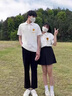 love legend情侶裝衣服夏季短袖t恤寬松polo領(lǐng)結(jié)婚登記男女同款百搭上衣定制 太陽(yáng)花 白色 男L 曬單實(shí)拍圖