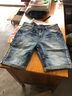 新款藍灰色破洞短款牛仔褲男士中褲韓版半褲潮牌五分褲男式工裝短褲男生運動(dòng)短褲潮流個(gè)性水洗薄款短褲子男 JSN-818藍灰色 32 曬單實(shí)拍圖