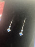 晶姿PT950鉑金耳環(huán)女時(shí)尚流蘇耳飾長(cháng)款耳墜送女友生日情人節禮物 藍鉆耳環(huán)【PT950鉑金】 曬單實(shí)拍圖