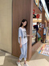 佰藍嬌時(shí)尚洋氣質(zhì)牛仔套裝女2024夏季女裝新款小個(gè)子休閑褲九分哈倫褲子 圖片色 M （建議90-110斤） 曬單實(shí)拍圖
