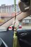 禧卡森  汽車(chē)掛件新款高級感新疆天山翠玉如意鎖車(chē)內掛飾高檔后視鏡掛件 如意鎖平安符掛件 曬單實(shí)拍圖