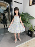IVY HOUSE常春藤兒童裝女童2024夏新款  印花雪紡法式印花吊帶公主裙連衣裙 彩圖（（附贈肩飾*2）） 120cm 曬單實(shí)拍圖