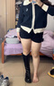 狄德拉大碼女靴41一43長(cháng)筒靴女秋冬厚底粗腿騎士靴胖mm大筒圍v口高筒靴 黑色絨里(加肥筒) 36 (230mm) 標準碼 曬單實(shí)拍圖
