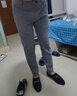 SIDISEN褲子男韓版潮流男修身夏季小腳西裝褲商務(wù)百搭休閑褲九分褲 淺灰色（春夏款九分褲） 33 碼（適合145-155斤） 曬單實(shí)拍圖