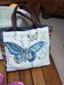 暢印 手提布包女包飯盒袋手拿媽咪包手拎包韓版女士布包包民族風(fēng)買(mǎi)菜包 藍蝴蝶 曬單實(shí)拍圖