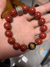 MARDOTG原礦晶體朱砂手串男款本命年護身符十二生肖手鏈禮物飾品 文殊菩薩【兔】晶體砂12mm珠徑 曬單實(shí)拍圖