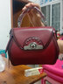 憧憬主義新款生日禮物單肩包女士時(shí)尚七夕手提女包潮小圓包斜挎百搭郵差包 酒紅色大號 曬單實(shí)拍圖