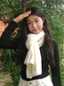 慕瓊（MUQIONG）純色圍巾女冬季2024新款百搭加厚保暖加長(cháng)針織毛線(xiàn)軟糯圍脖男冬天米色[升級版加大加密軟糯]純色 曬單實(shí)拍圖