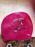 浩沙hosa兒童泳帽男女童通用硅膠泳帽卡通舒適防水護耳游泳帽 梅紅色（小海豚款） 曬單實(shí)拍圖